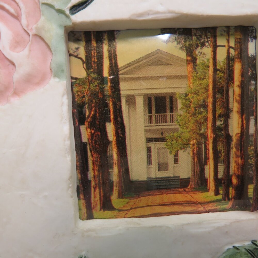 Rose Ceramic Tile Picture Frame Embossed & Engraved Rustic - Picture 5 of 15